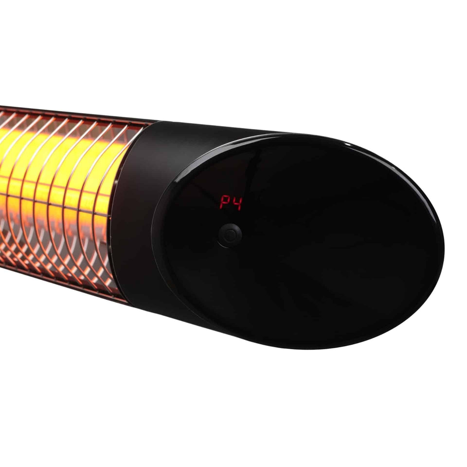 Thermogroup Ash 2000W Wall Mounted Outdoor Heater with Remote 190x945x130mm - Black