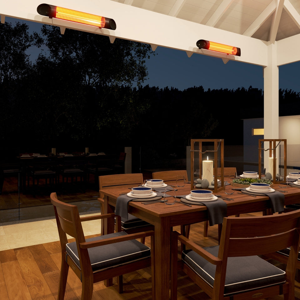 Thermogroup Ash 2500W Wall Mounted Outdoor Heater with Remote 190x945x130mm - Black
