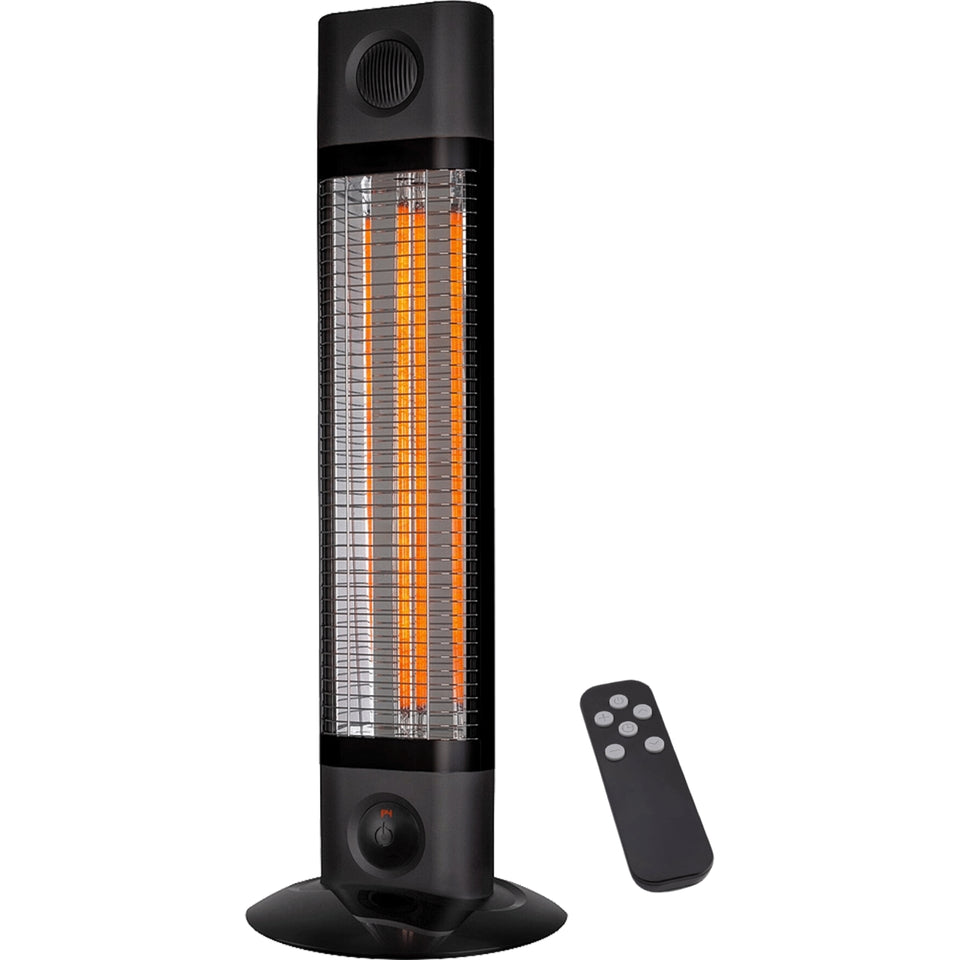 Thermogroup Cedar 1200W Free Standing Outdoor Heater with Remote 680x300x300mm - Black