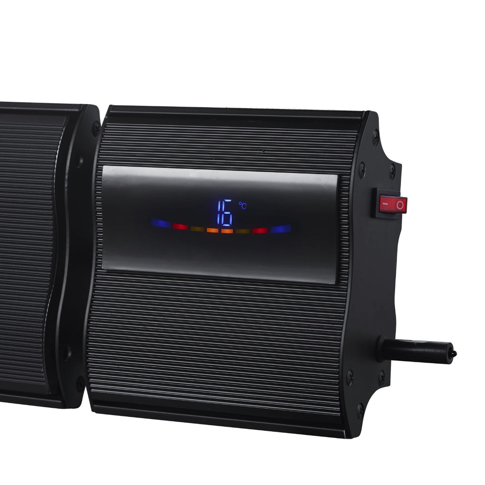 Thermogroup Lotus 1200W Wall Mounted Outdoor Heater with Remote & Wi-Fi 940x150x215mm - Black