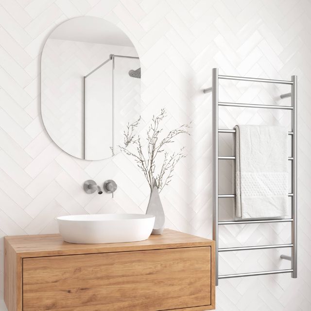 Thermogroup Pill Shape Polished Edge Mirror with Hangers 500x700mm