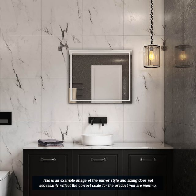 Lifestyle Thermogroup Rectangle Mirror with Sandblasted Border 1500x900mm SS1590HN - The Blue Space