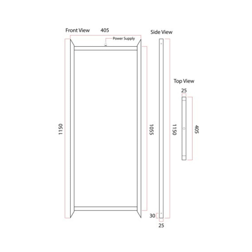 Thermogroup Thermorad Heated In-Wall Panel Towel Dryer Large