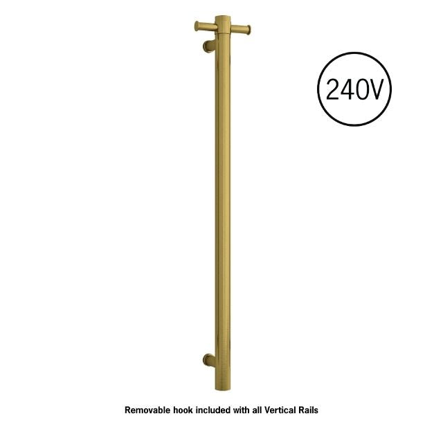 Thermogroup Thermorail 240 Volt Single Heated Towel Rail - Brushed Gold