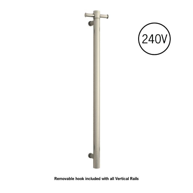 Thermogroup Thermorail 240 Volt Single Heated Towel Rail - Brushed Nickel