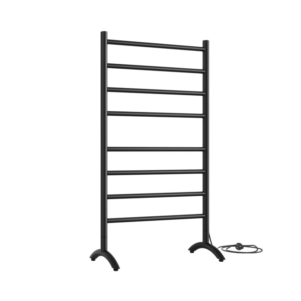 Thermogroup Thermorail Free Standing Straight/Round 600x1080x300mm 110Watts 8 Bars - Matt Black