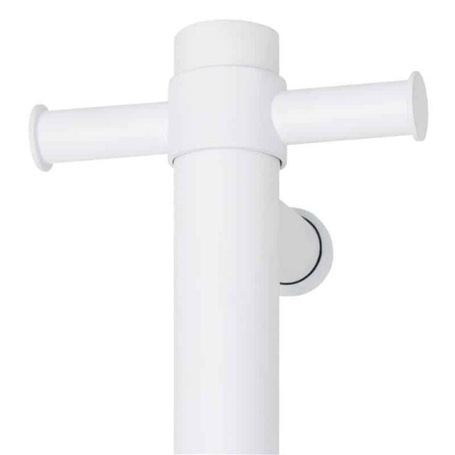 Thermogroup Thermorail Straight/Round 240Volt Vertical Bar 900x142x100mm 22Watts With Optional Hook - Matt White