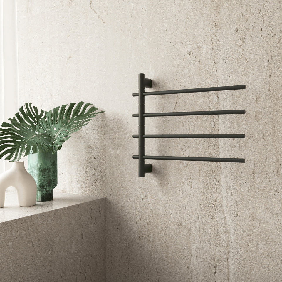 Thermogroup Thermorail Swivel Straight/Round 595x540x104mm 45Watts 4Bars - Matt Black