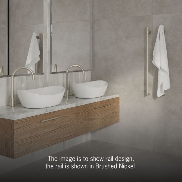 Thermogroup Thermorail Thin/Round 240Volt Vertical Heated Towel Rail - Polished Stainless