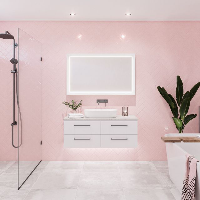 Timberline Ashton Wall Hung Vanity with Silk Surface Top & Basin