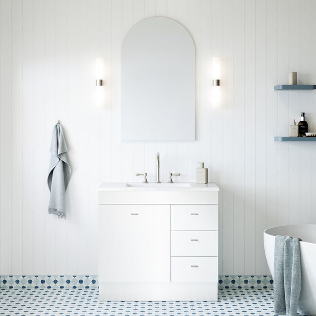 Lifestyle Timberline Bargo Floor Standing Vanity with Regal Mineral Composite Top BAR-V-900-C-REG-F - The Blue Space