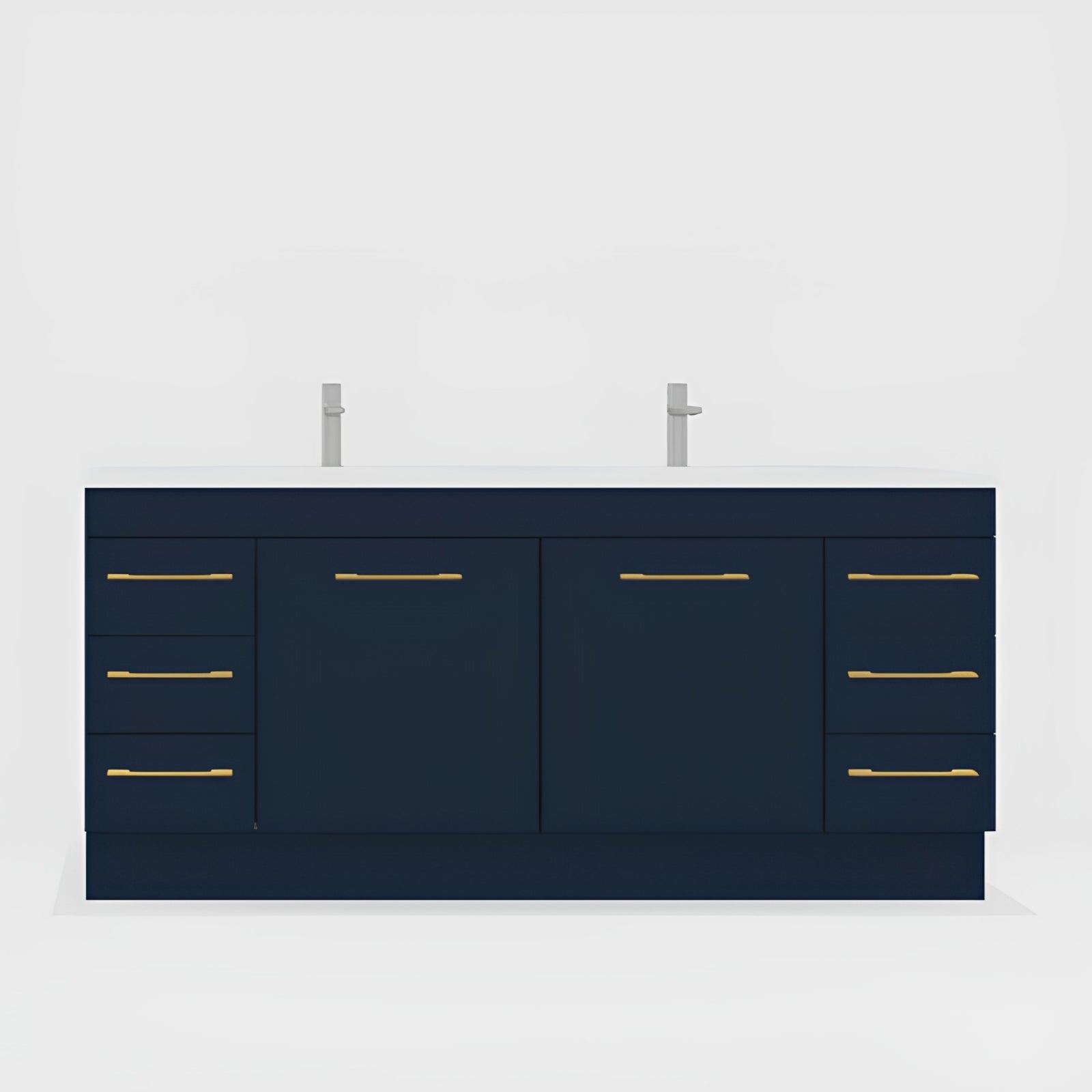 Variant Timberline Bargo Floor Standing Vanity with Regal Mineral Composite Top BAR-V-1800-D-REG-F - The Blue Space