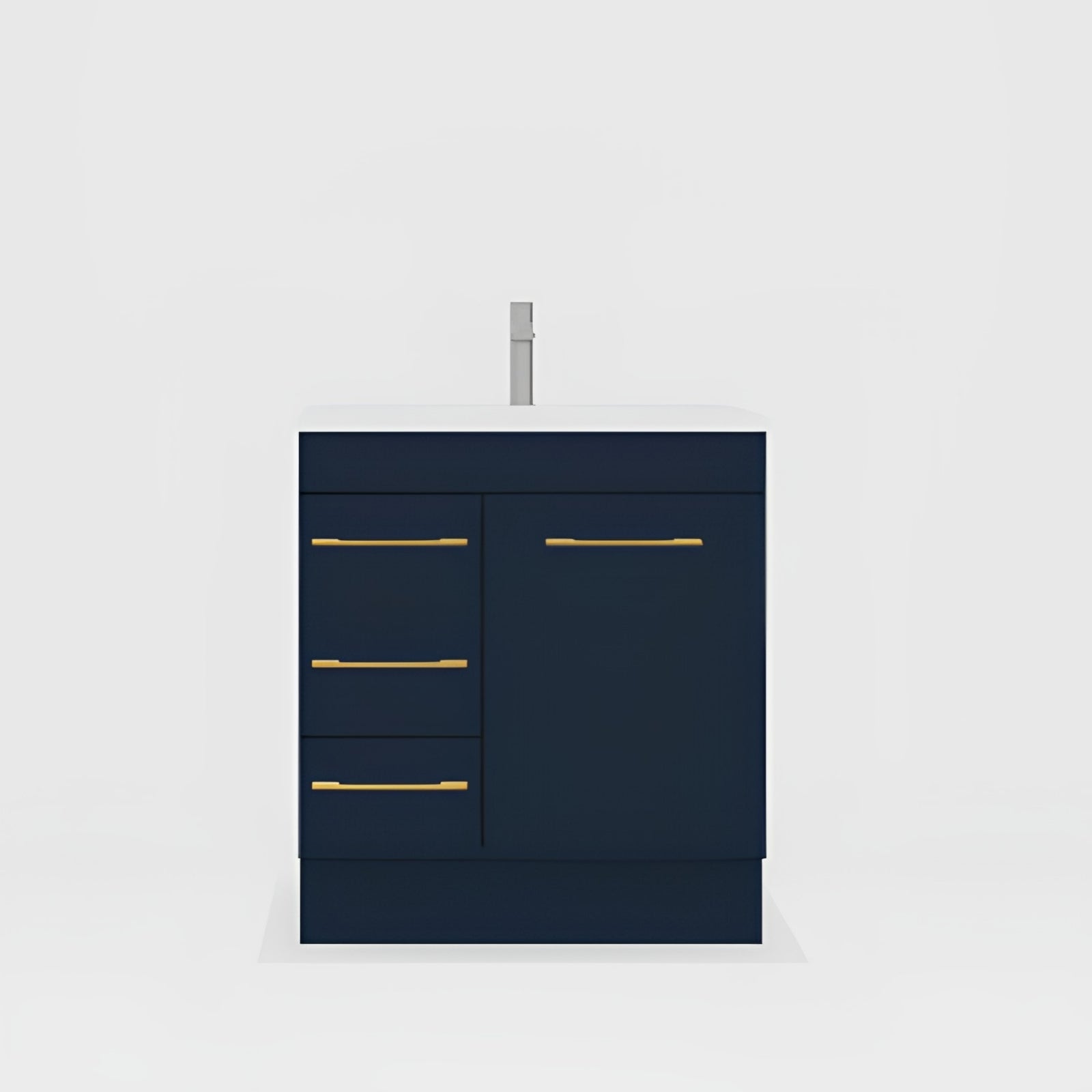 Variant Timberline Bargo Floor Standing Vanity with Regal Mineral Composite Top BAR-V-750-C-REG-F - The Blue Space