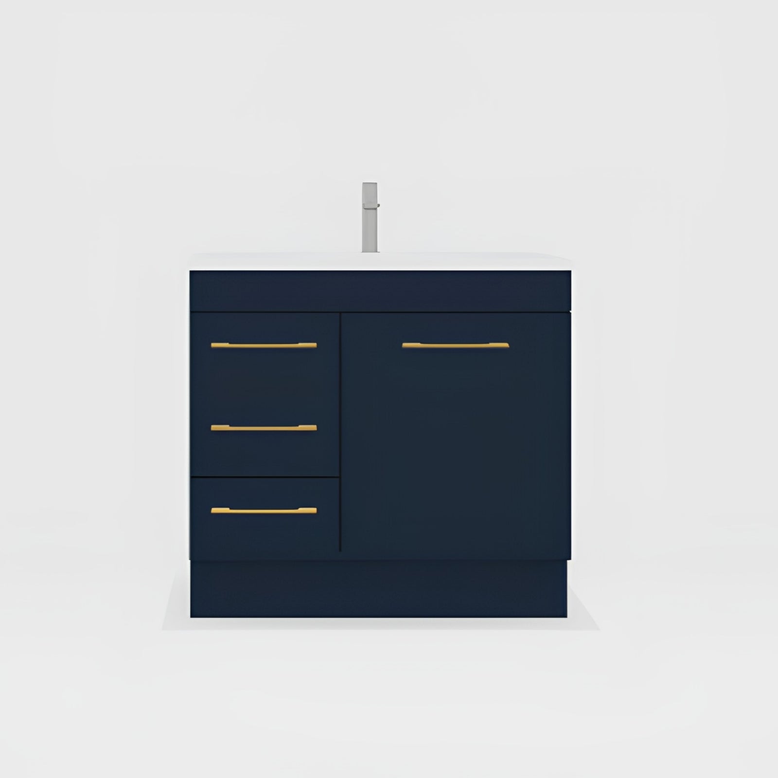 Variant Timberline Bargo Floor Standing Vanity with Regal Mineral Composite Top BAR-V-900-C-REG-F - The Blue Space