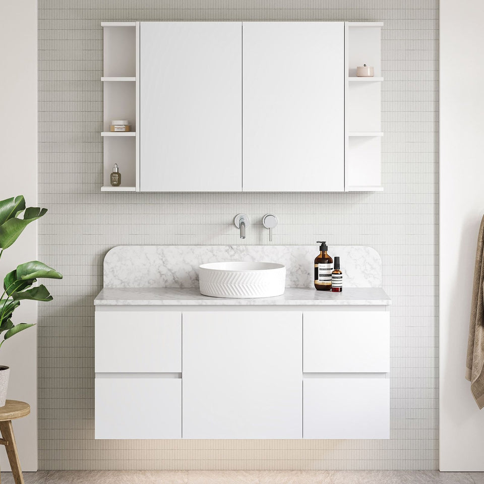 Timberline Carlo Wall Hung Vanity with SilkSurface Top and Above Counter Basin