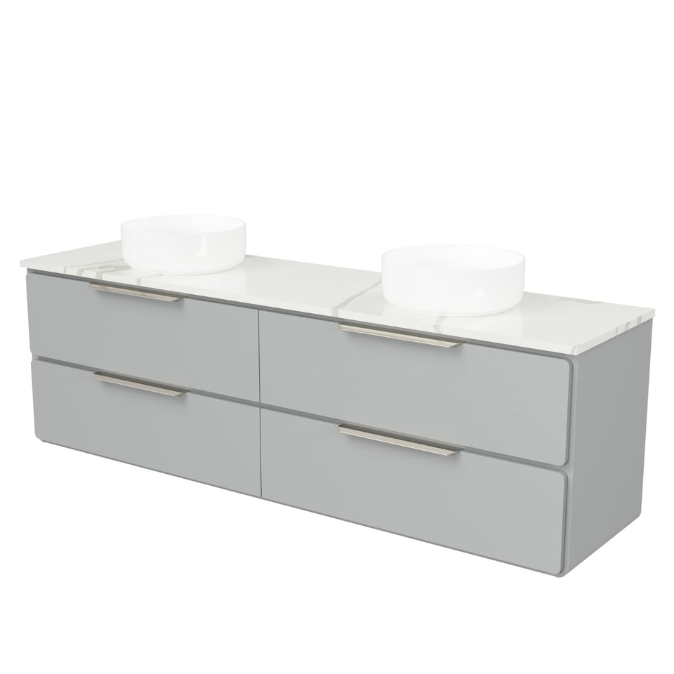 Timberline Colby Wall Hung Vanity with Silk Surface Top and Above Counter Basin