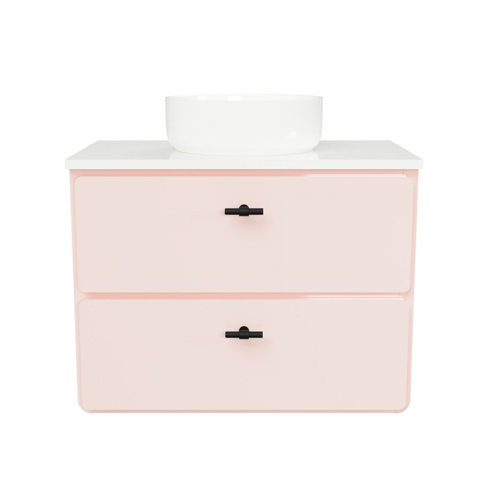 Timberline Colby Wall Hung Vanity with Silk Surface Top and Above Counter Basin