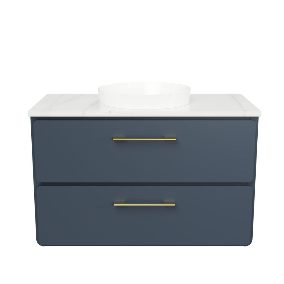Timberline Colby Wall Hung Vanity with Silk Surface Top and Above Counter Basin