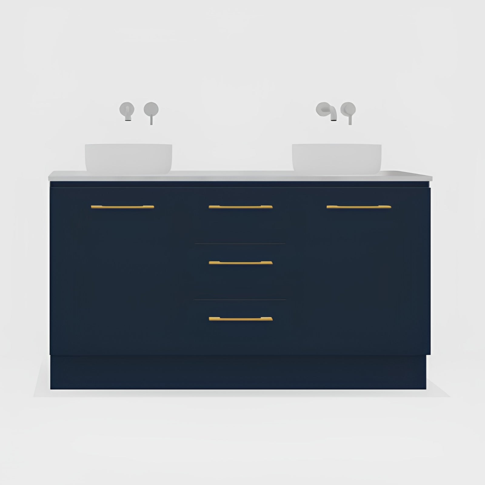 Variant Timberline Dakota Floor Standing Vanity with SilkSurface Top and Above Counter Basin DAK-V-1500-D-SSA-F - The Blue Space
