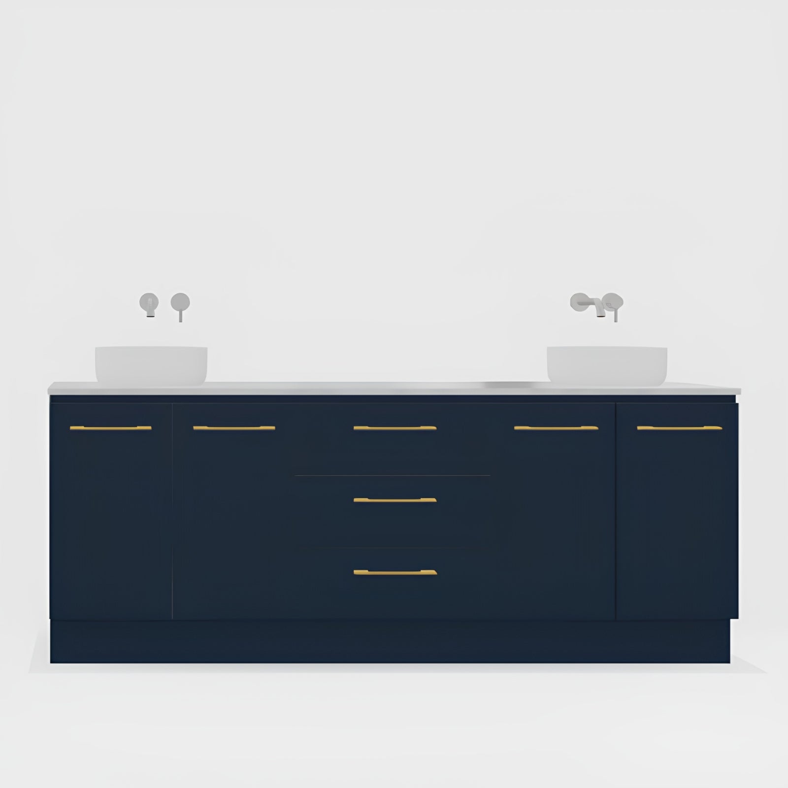 Variant Timberline Dakota Floor Standing Vanity with SilkSurface Top and Above Counter Basin DAK-V-2100-D-SSA-F - The Blue Space
