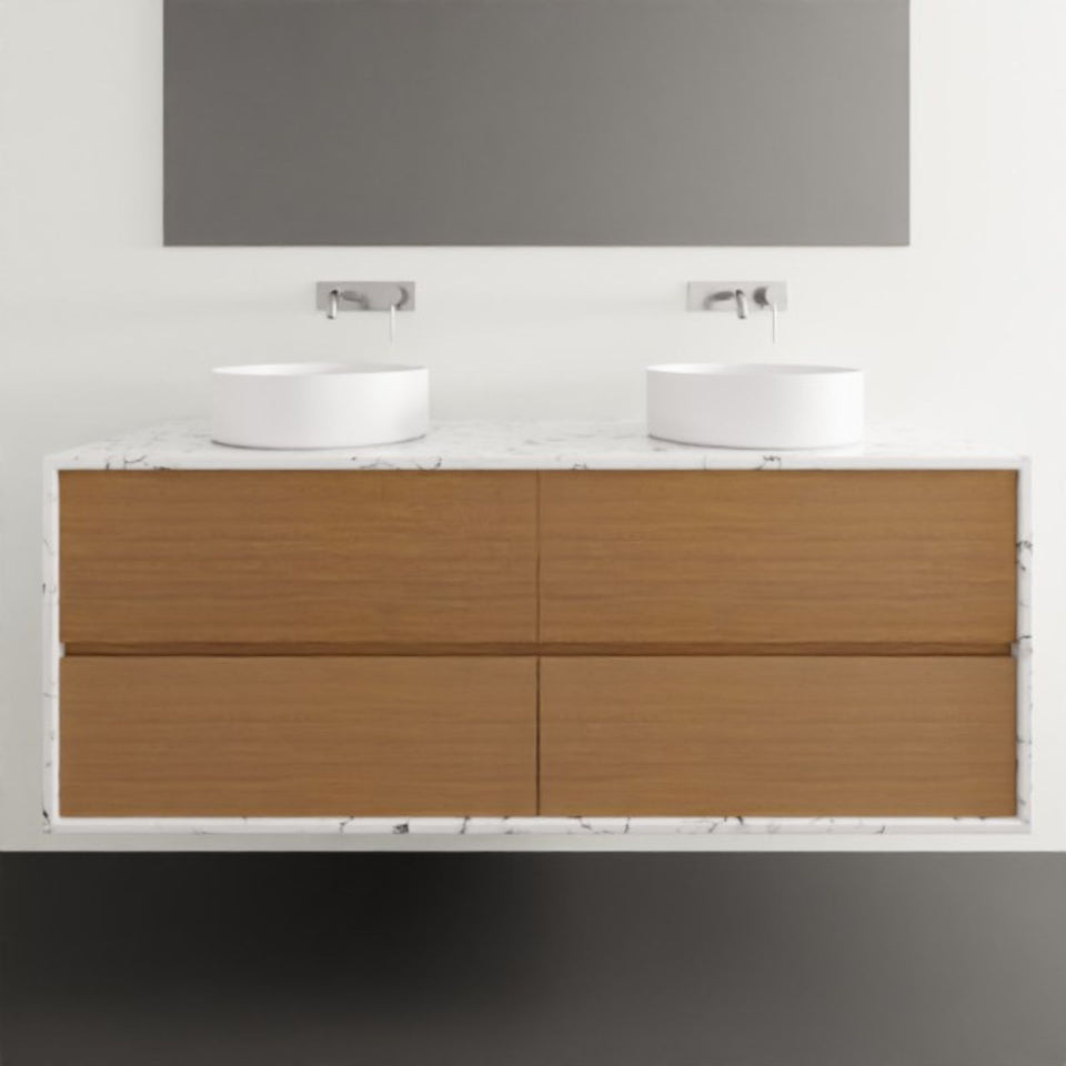 Timberline Embrace Wall Hung Vanity with SilkSurface Wraparound Top and Above Counter Basin