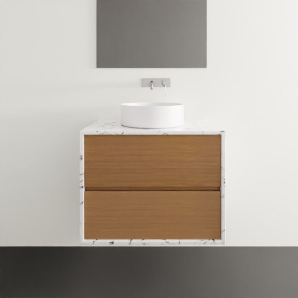 Timberline Embrace Wall Hung Vanity with SilkSurface Wraparound Top and Above Counter Basin