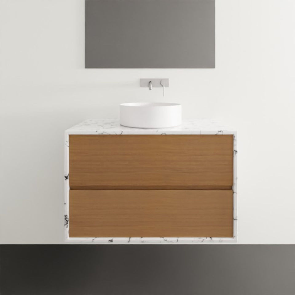 Timberline Embrace Wall Hung Vanity with SilkSurface Wraparound Top and Above Counter Basin