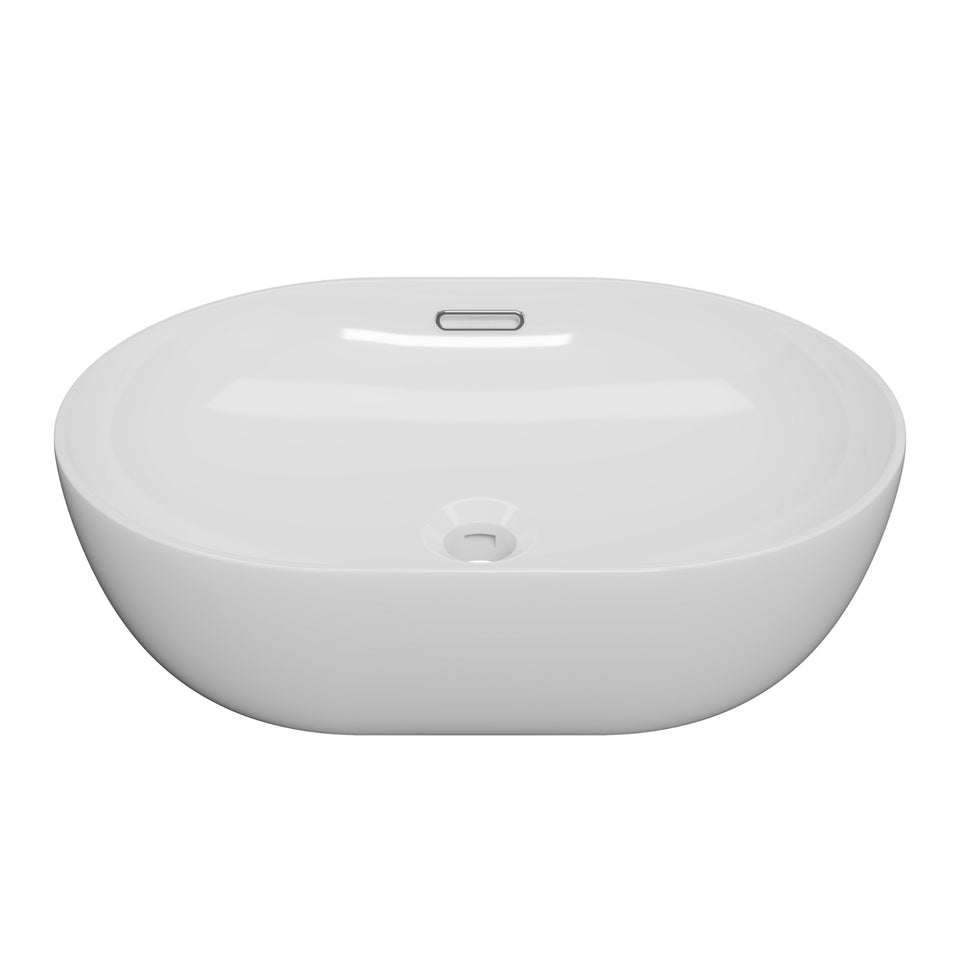 Timberline Giana 490mm x 360mm Oval Above Counter Basin - White Gloss