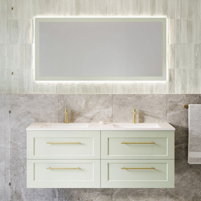 Lifestyle Timberline Henley Sussex Wall Hung Vanity with SilkSurface Top and Under Counter Basin HEN-V-1500-C-SSU-W-SX - The Blue Space