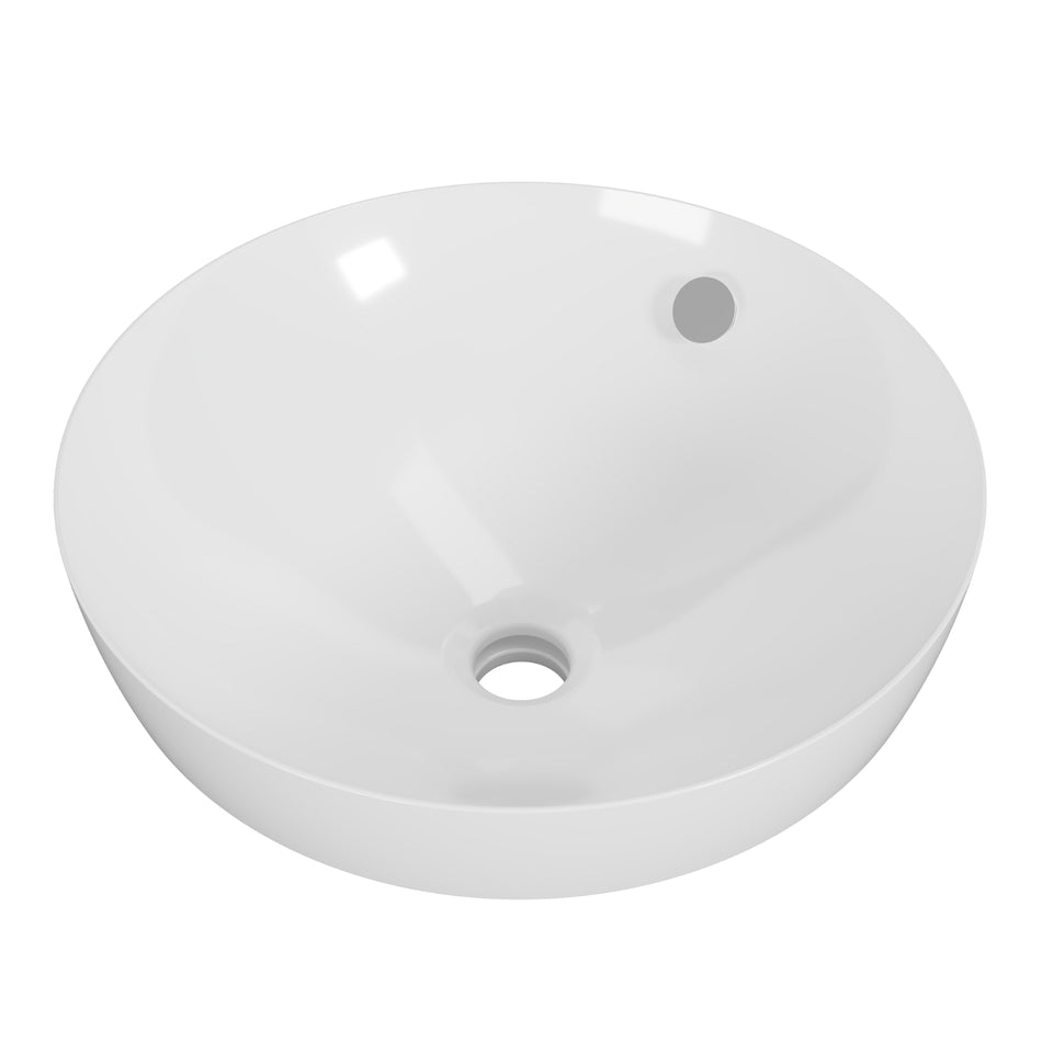 Timberline Henry 360mm Round Semi Inset Basin - White Gloss