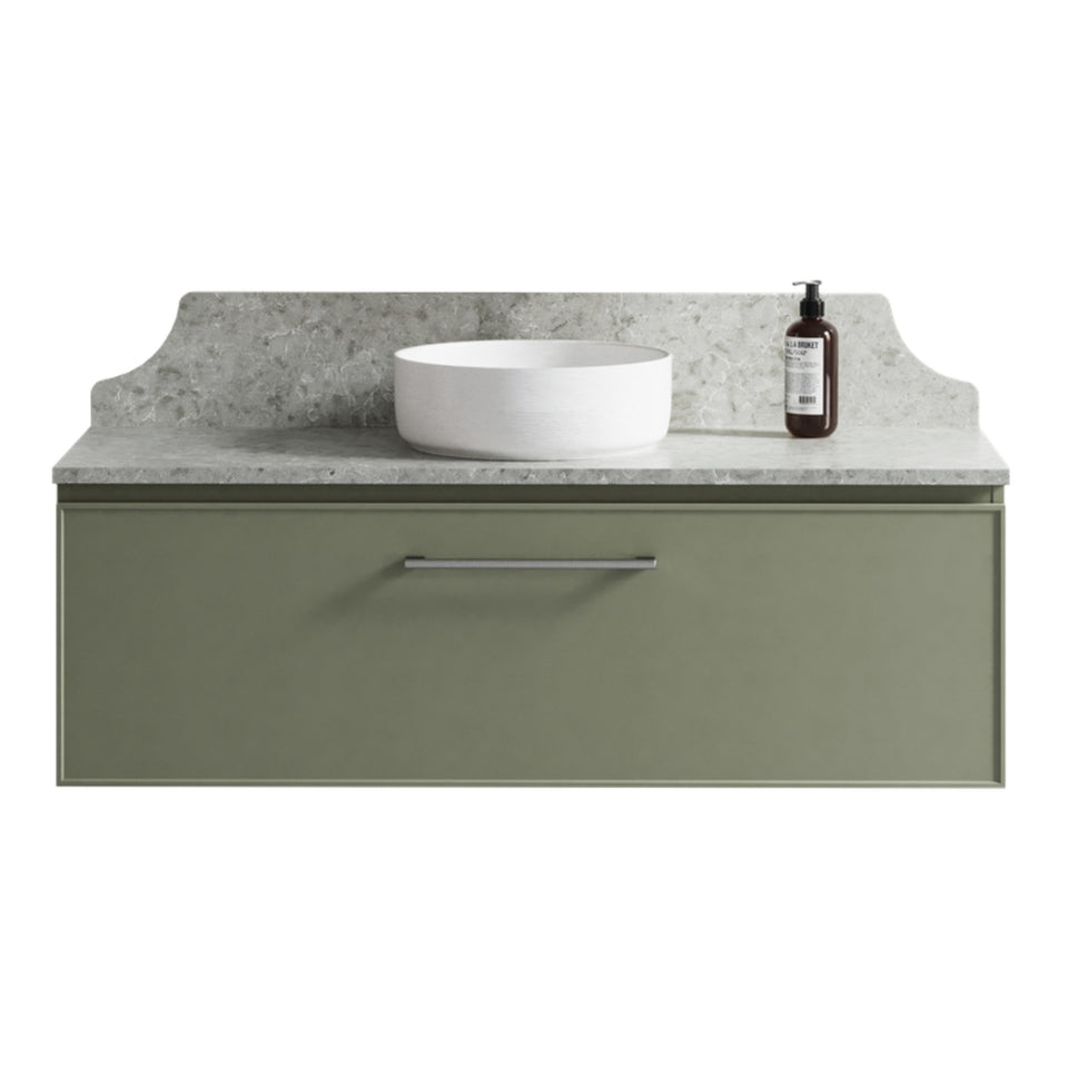 Timberline Kingsley Kent Wall Hung Vanity with SilkSurface Top and Above Counter Basin