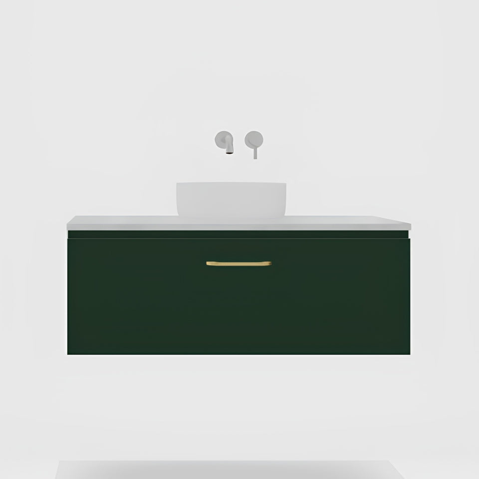 Timberline Kingsley Apollo Wall Hung Vanity with SilkSurface Box Top and Under Counter Basin