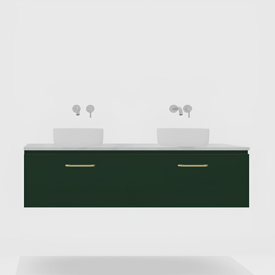 Timberline Kingsley Apollo Wall Hung Vanity with SilkSurface Box Top and Under Counter Basin