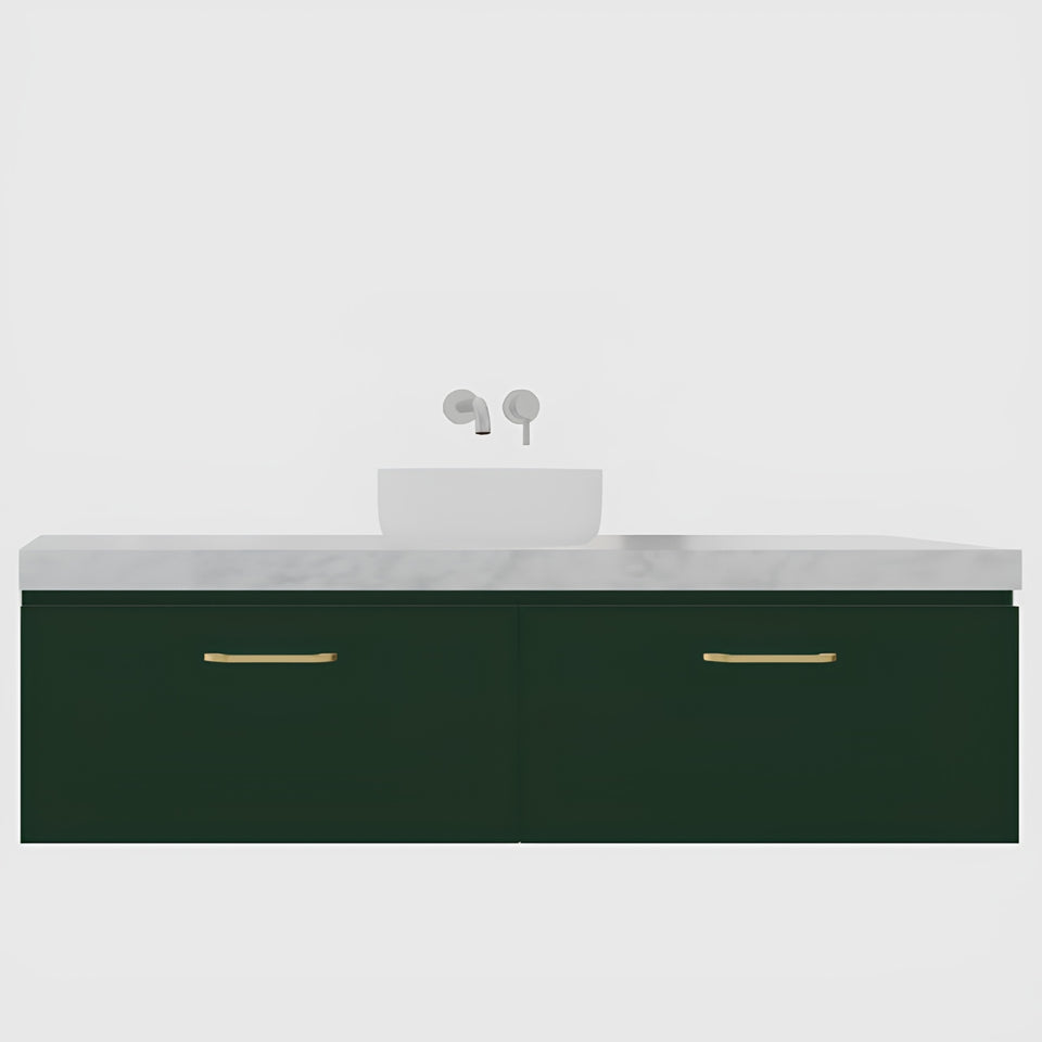 Timberline Kingsley Wall Hung Vanity with SilkSurface Freedom Top and Above Counter Basin