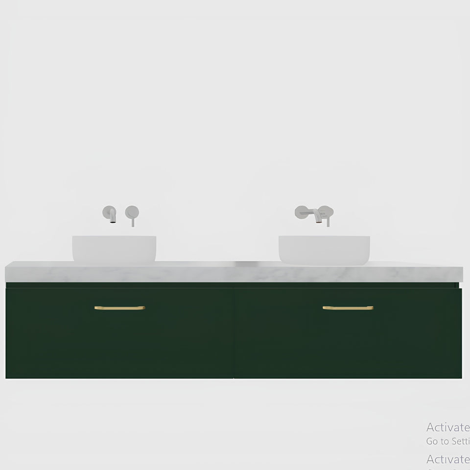 Timberline Kingsley Wall Hung Vanity with SilkSurface Freedom Top and Above Counter Basin