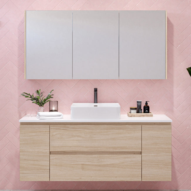 Timberline Marshall Wall Hung Vanity with Silk Surface Top and Basin MAR-V-1500-C-SSA-W - The Blue Space