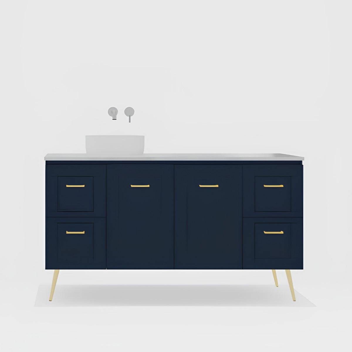 Variant Timberline Nevada Classic On Legs Vanity with SilkSurface Top and Above Counter Basin NVC-V-1500-L-SSA-L - The Blue Space