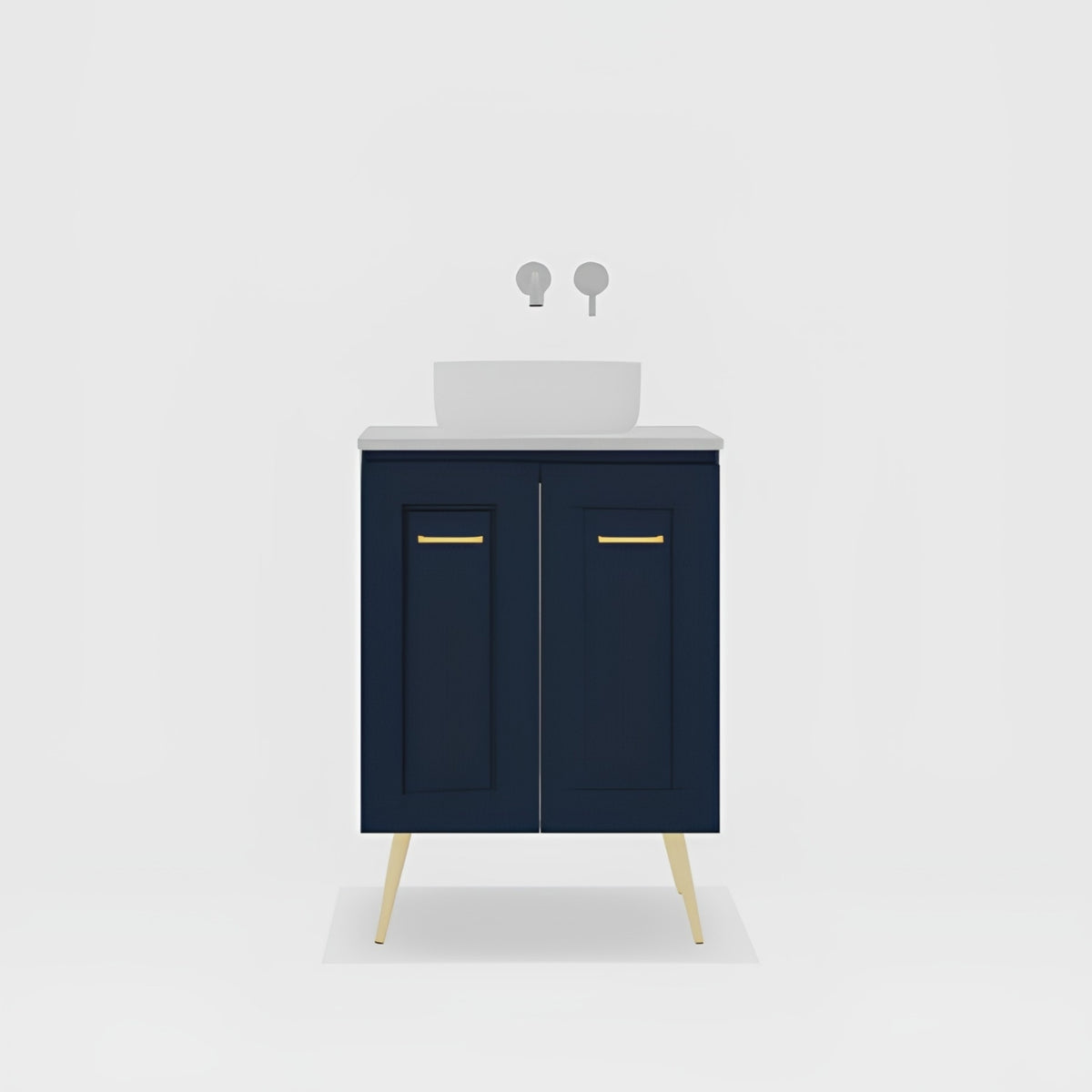 Variant Timberline Nevada Classic On Legs Vanity with SilkSurface Top and Above Counter Basin NVC-V-600-C-SSA-L - The Blue Space