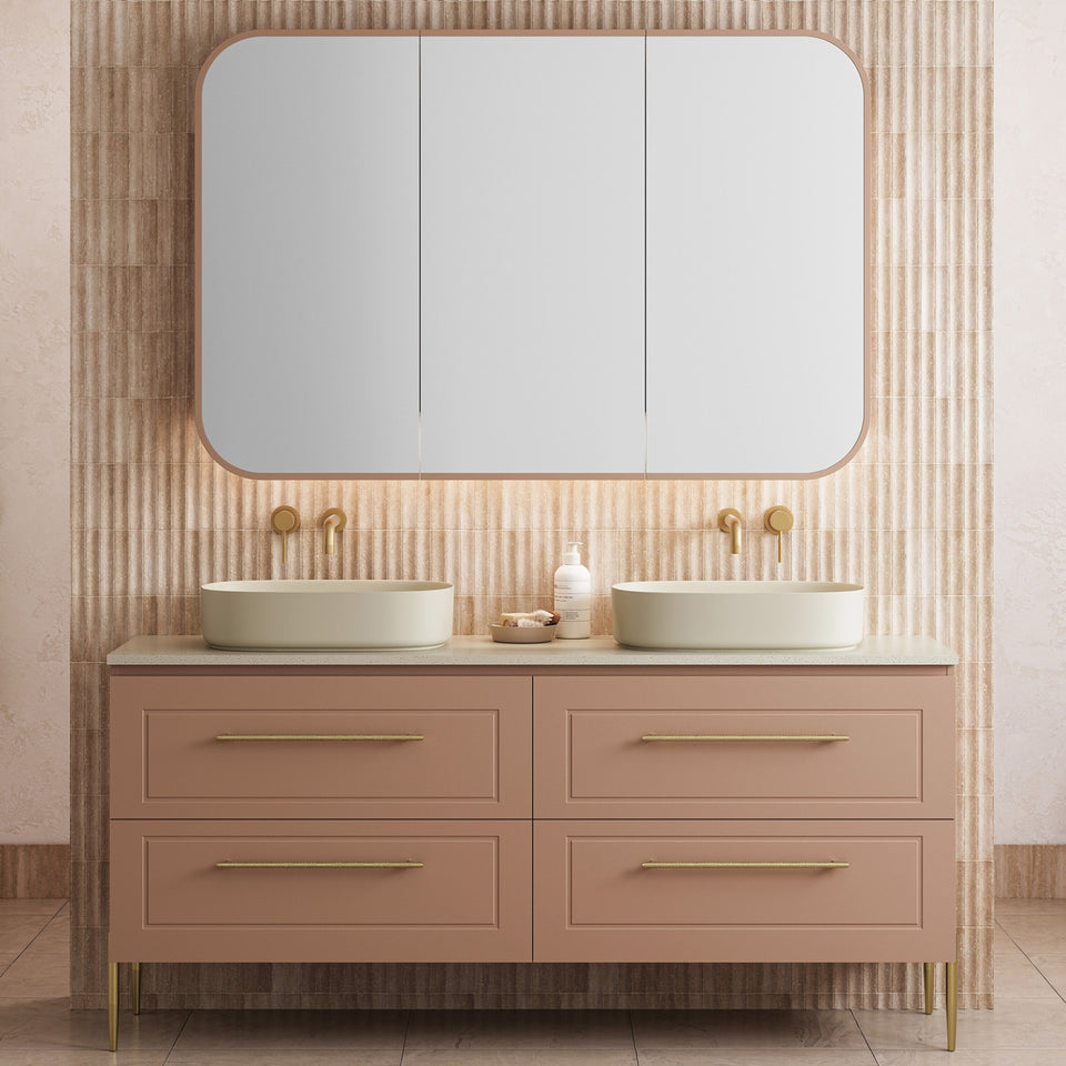Timberline Nevada Plus Classic Floor Standing Vanity On Legs with SilkSurface Top and Above Counter Basin