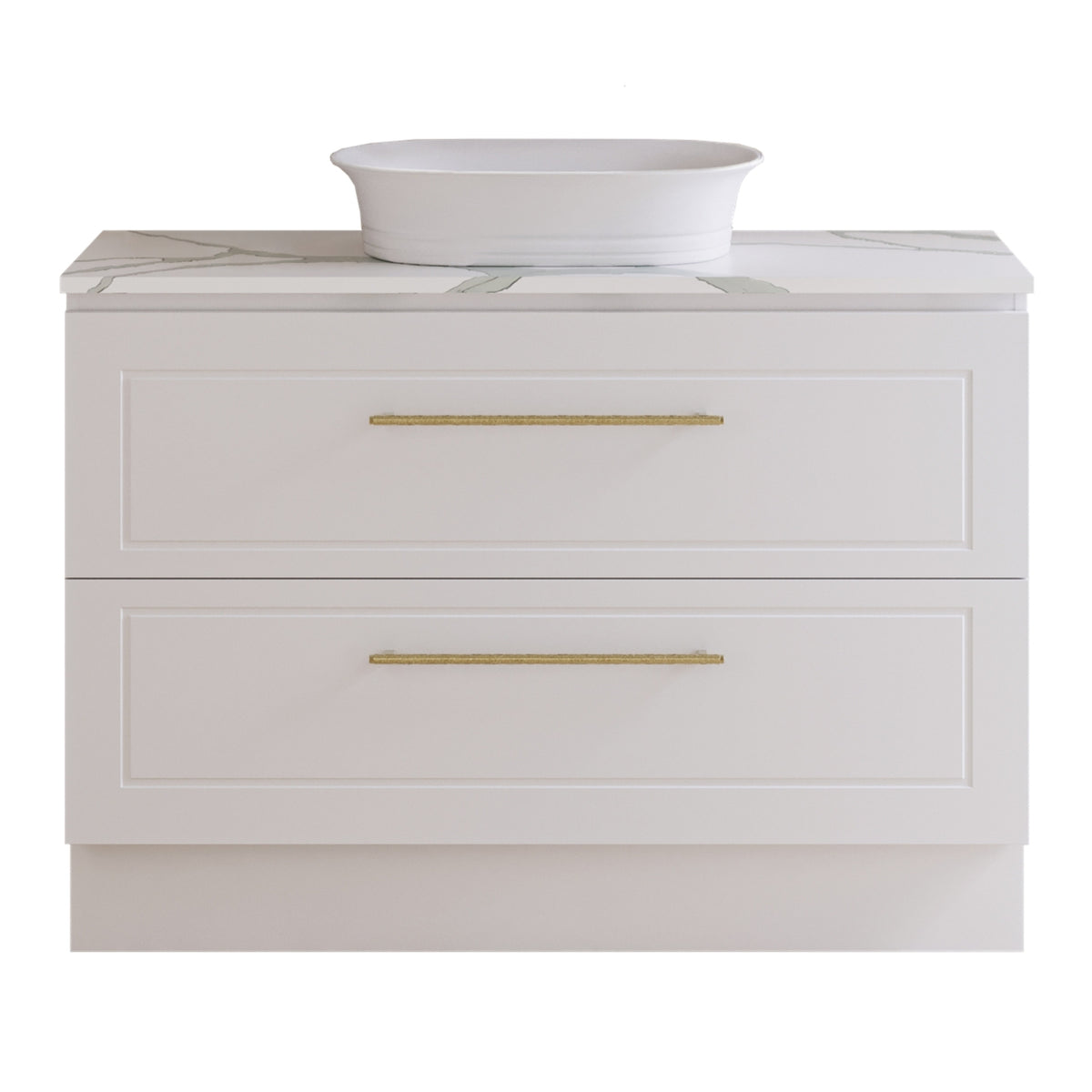 Color Timberline Nevada Plus Classic Floor Standing Vanity with SilkSurface Top and Above Counter Basin NVPC-V-1200-C-SSA-F - The Blue Space