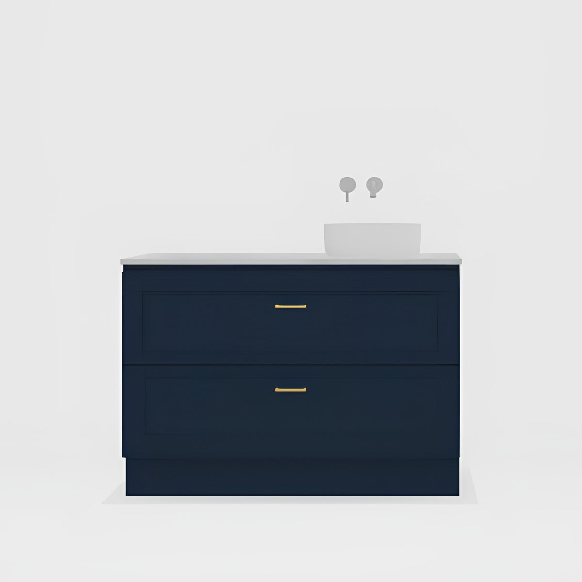 Variant Timberline Nevada Plus Classic Floor Standing Vanity with SilkSurface Top and Above Counter Basin NVPC-V-1200-R-SSA-F - The Blue Space