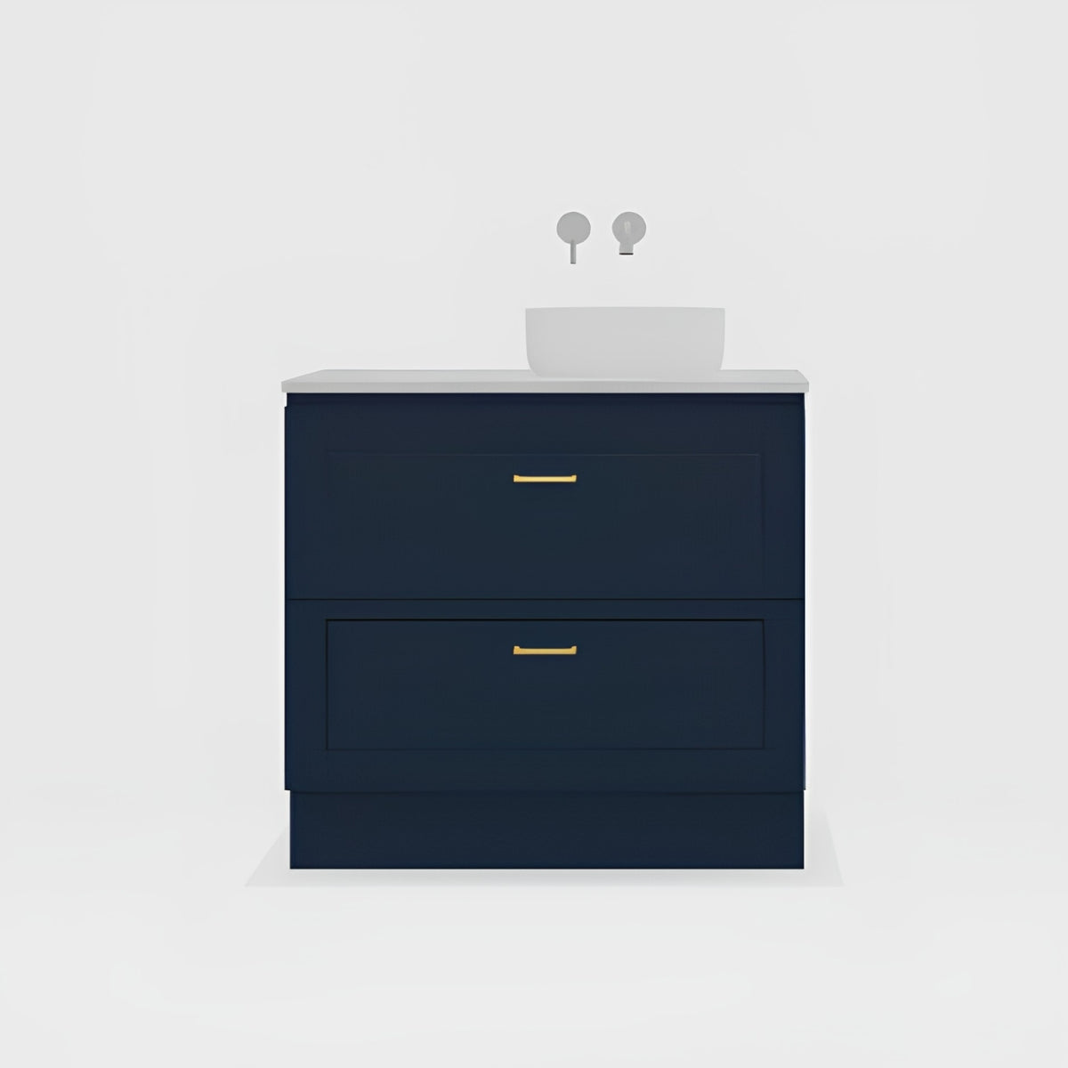 Variant Timberline Nevada Plus Classic Floor Standing Vanity with SilkSurface Top and Above Counter Basin NVPC-V-900-R-SSA-F - The Blue Space