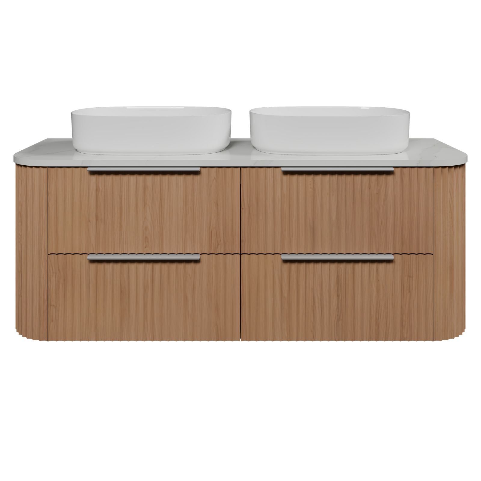 Timberline Socoa Apollo Wall Hung Vanity with Above Counter Basin 1500mm Double Bowl SOC-V-1500-D-SSA-W-AP - The Blue Space