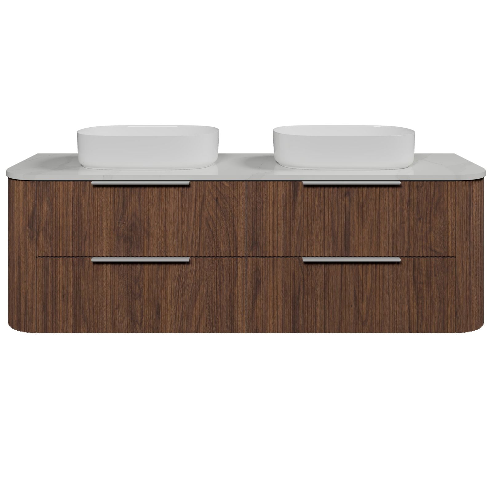 Timberline Socoa Dockland Wall Hung Vanity with Above Counter Basin 1800mm Double Bowl SOC-V-1800-D-SSA-W-DL - The Blue Space
