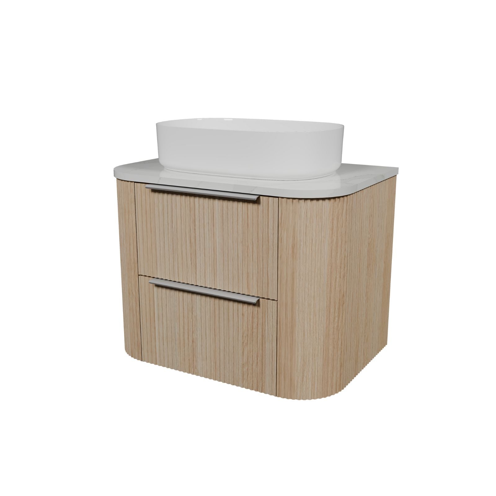 Timberline Socoa Dockland Wall Hung Vanity with Above Counter Basin 750mm Centre Bowl SOC-V-750-C-SSA-W-DL - The Blue Space