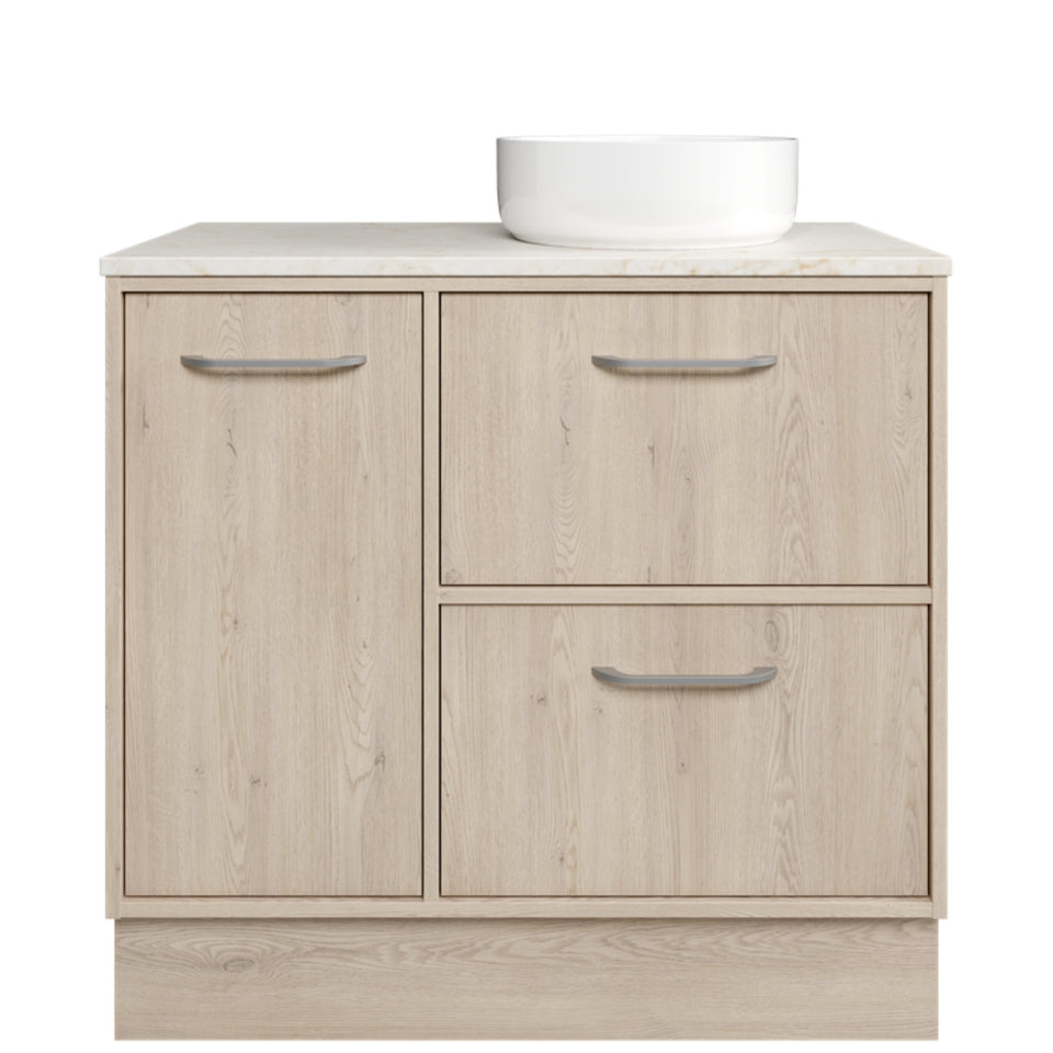 Timberline Takano Floor Standing Vanity with SilkSurface Top and Above Counter Basin