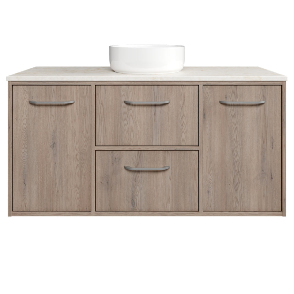Timberline Takano Wall Hung Vanity with SilkSurface Top and Above Counter Basin