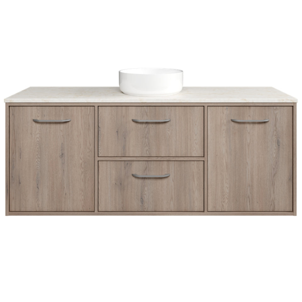 Timberline Takano Wall Hung Vanity with SilkSurface Top and Above Counter Basin