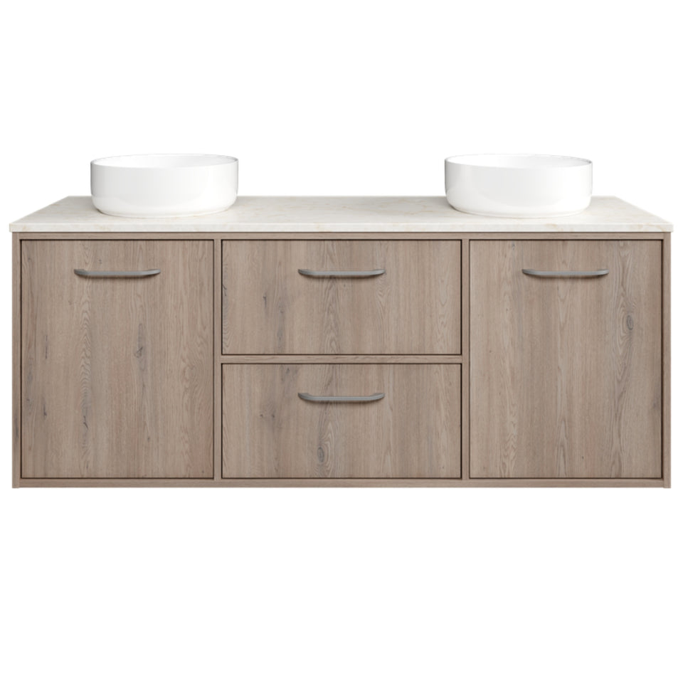Timberline Takano Wall Hung Vanity with SilkSurface Top and Above Counter Basin