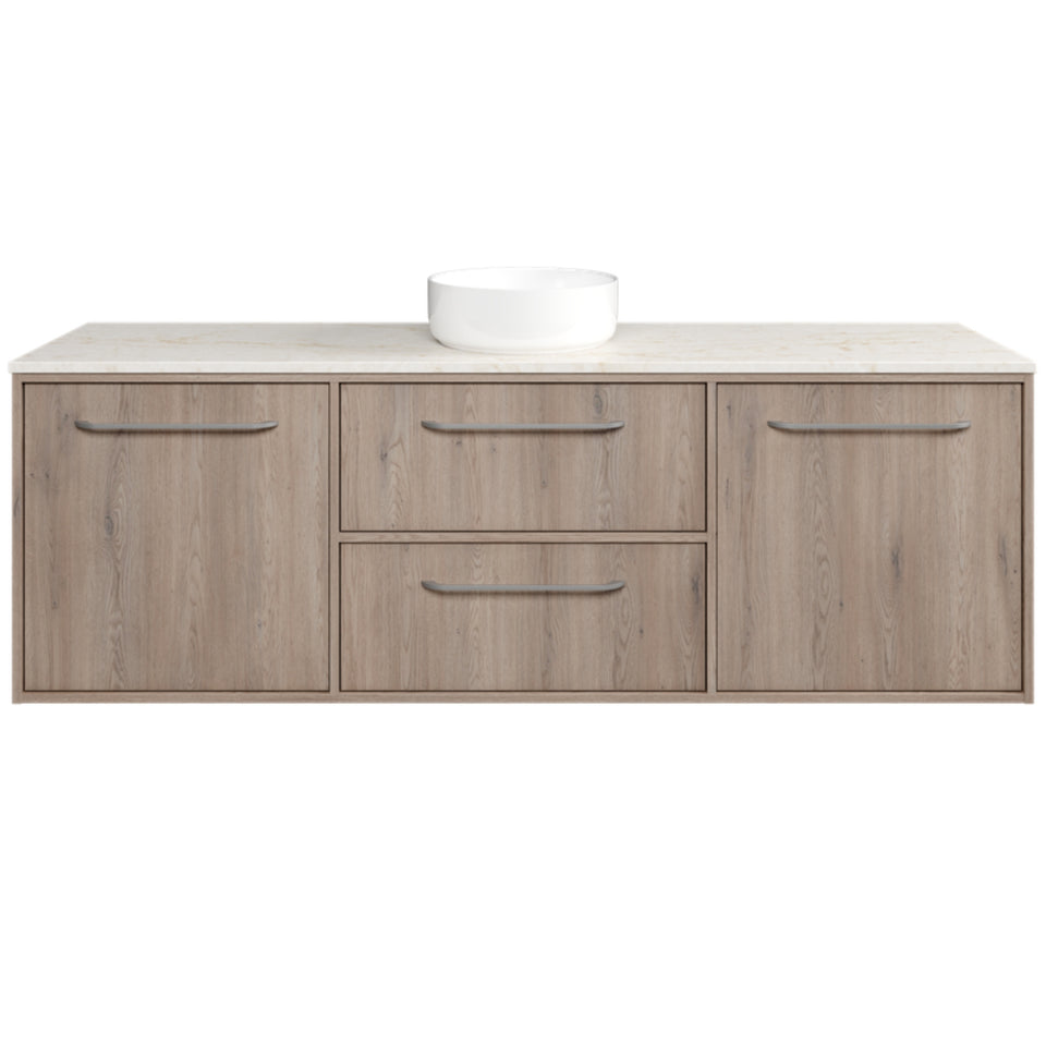 Timberline Takano Wall Hung Vanity with SilkSurface Top and Above Counter Basin